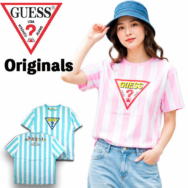 GUESS ゲス Tシャツ メンズ レディース 半袖 ミッキー ディズニー コラボ オーバー...
