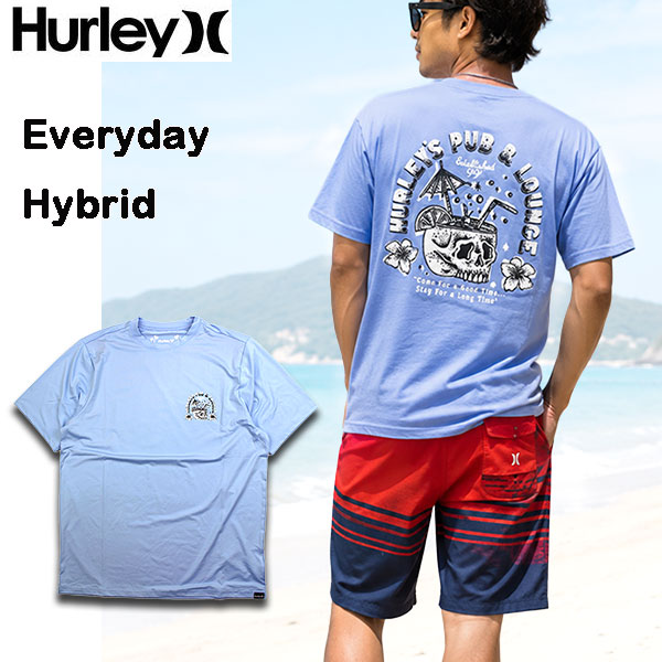ハーレー ラッシュガード 半袖 メンズ HURLEY EVERYDAY HYBRID UPF T-SHIRT MAT0000990 サーフTシャツ 水着 速乾 ストレッチ UVカット 紫外線対策 ジム ランニング 海 プール セール