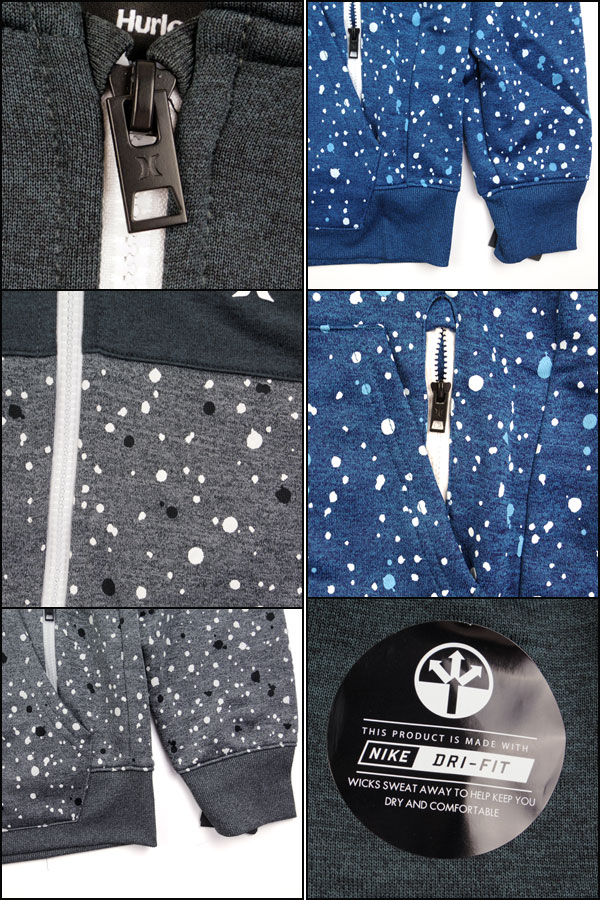 HURLEY ハーレー キッズ パーカー BOYS PRINTED DRI-FIT SOLAR ZIP ジャージ 男の子 120 130 140 150 160 170