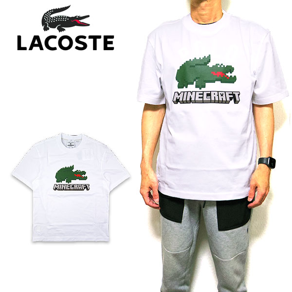 楽天REASONラコステ tシャツ 半袖 レディース メンズ マインクラフト LACOSTE TH5038 Minecraft Print Organic Tee 春夏