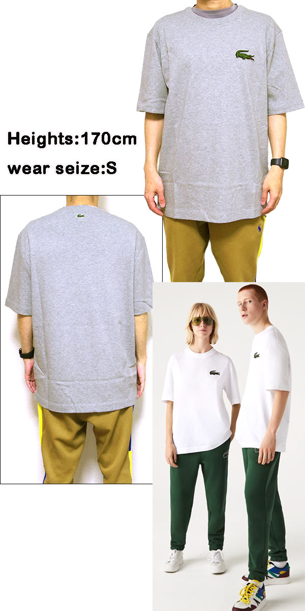 ラコステ Tシャツ 半袖 レディース メンズ LACOSTE オーバーサイズ ルーズフィット ビッグシルエット ロゴTシャツ コットン 春夏 TH0062