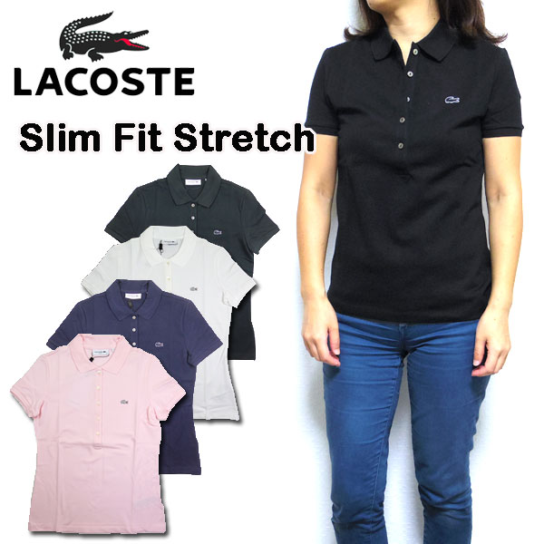 饳 LACOSTE ݥ ǥ ȥå PF7845 SLIM FIT STRETCH MINI PIQUE POLO ֥ XS S M L