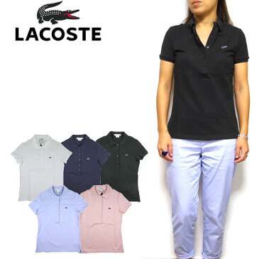 ラコステ LACOSTE ポロシャツ レディース ストレッチ Womens 5 Button Stretch Pique Polo 鹿の子 ビズポロ