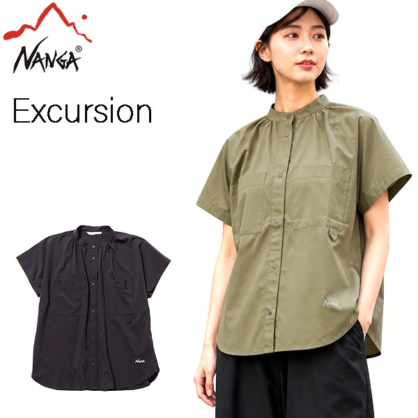Rakuten - ナンガ レディース 半袖 シャツ ブラウス NANGA エクスカーション EXCURSION S/S BLOUSE W N2501-1J410B 軽量 UVカット 速乾 SHADOW RIP 夏 アウトドア ゆったり 涼しい