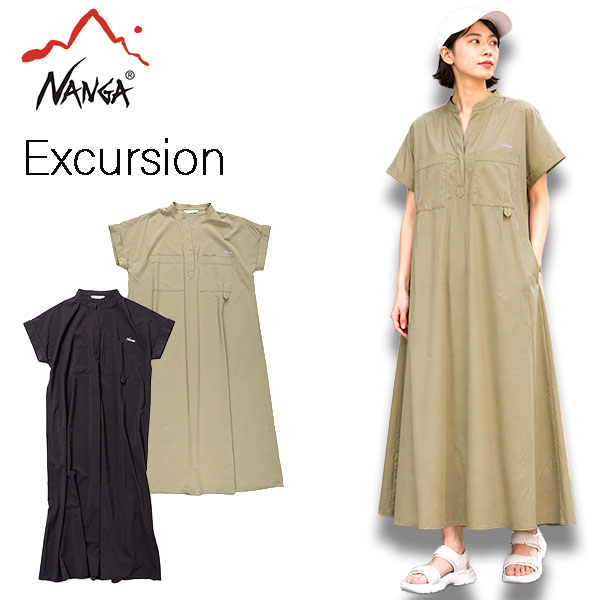 Rakuten - NANGA ナンガ ワンピース レディース EXCURSION DRESS エクスカーション ドレス 軽量 速乾 UVカット SHADOW RIP マキシ丈 半袖 N2501-1N408B アウトドア ワンピ 夏