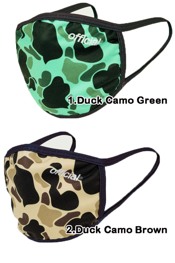 マスク ブランド オシャレ Official ユニセックス Duck Camo Face Mask コットン 子供用 洗える OF20-9201