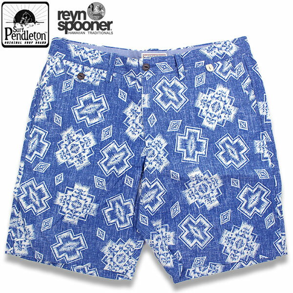 【SURF PENDLETON × REYN SPOONER】ペンドルトン × レインスプーナー ハーフパンツ メンズ AM231-68117 サーフスタイル アロハショーツ 総柄 コラボ ボードショーツ 夏 リゾート カジュアル ショートパンツ