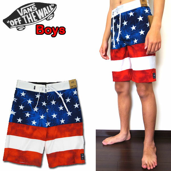 バンズ 水着 キッズ VANS サーフパンツ BOYS ERA BOARDSHORT American Flag ボードショーツ