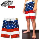 バンズ 水着 キッズ VANS サーフパンツ BOYS ERA BOARDSHORT American Flag 子供 ボードショーツ