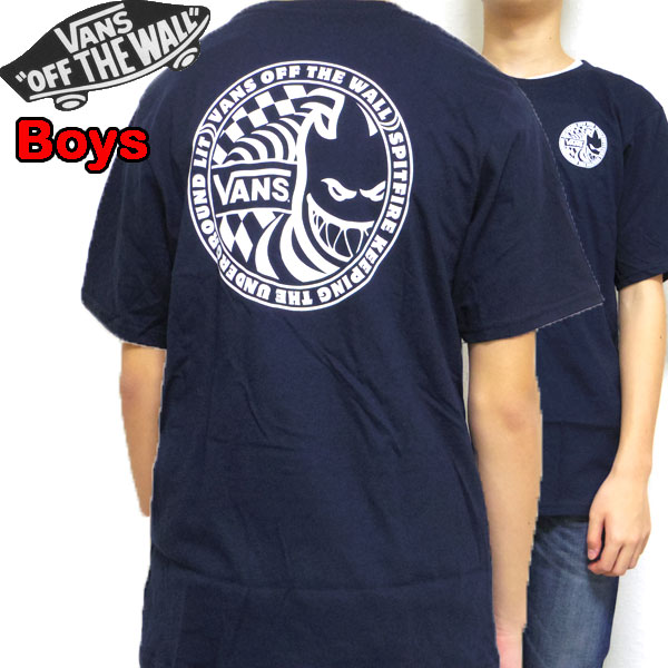 バンズ VANS キッズ Tシャツ BOYS VANS SPITFIRE TEE ティーシャツ 半袖 男の子 130 140 150 160 170