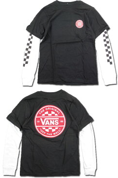 バンズ ロンT キッズ Tシャツ VANS 長袖 CHECKER CO.TWOFER BOYS ボーイズ 19新作 男の子 120 130 140 150 160 170cm