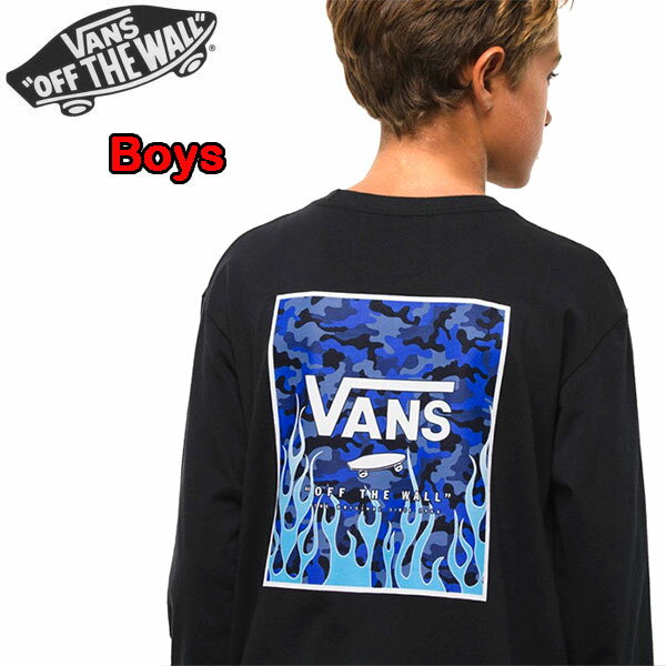 バンズ キッズ Tシャツ 長袖 VANS BOYS PRINT BOX BACK LS TEE ブランド ティーシャツ 22春夏新作