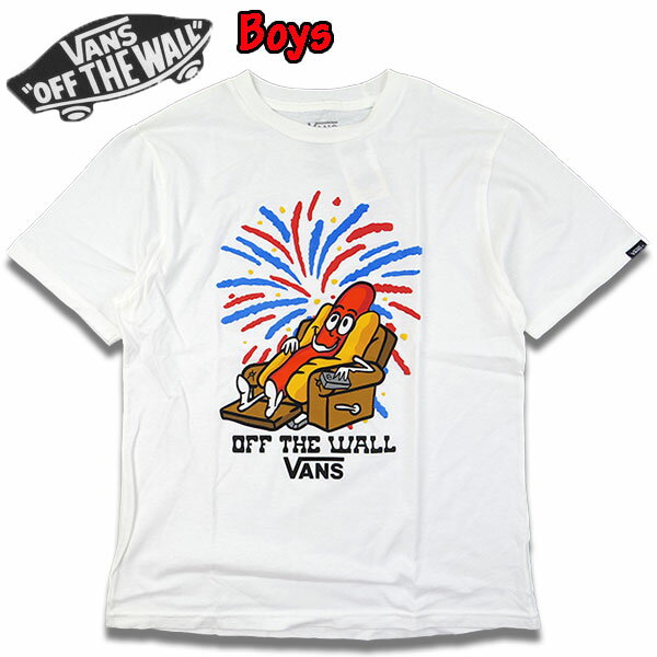 ヴァンズ バンズ キッズ Tシャツ ボーイズ VANS BOYS OF THE HOT DOG TEE ジュニア ロゴ 半袖 2024春夏 新作