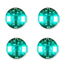 電飾 2連 LED 点灯 点滅 4個セット ボタン電池 (CR927対応) 磁気スイッチ ワイヤレス ジオラマ プラモデル ライト フィギュア 磁石 小型 照明 極小 (グリーン)