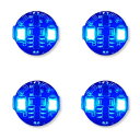 電飾 2連 LED 点灯 点滅 4個セット ボタン電池 (CR927対応) 磁気スイッチ ワイヤレス ジオラマ プラモデル ライト フィギュア 磁石 小型 照明 極小 (ブルー)