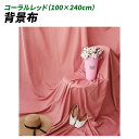 背景布 100cm*240cm 無地 生地 物撮り 撮影用 内装 写真 多用途 シワが付きにくい バック スクリーン スタジオ 布 クロス (コーラルレッド)