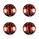 電飾 2連 LED 点灯 点滅 4個セット ボタン電池 (CR927対応) 磁気スイッチ ワイヤレス ジオラマ プラモデル ライト フィギュア 磁石 小型 照明 極小 (レッド)