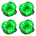 電飾 LED 回転 点滅 小型 4個セット ボタン電池 (CR1632対応) 磁気スイッチ ワイヤレス ライト 模型 ジオラマ フィギュア プラモデル 極小 磁石 (グリーン)