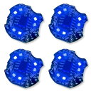 電飾 LED 回転 点滅 小型 4個セット ボタン電池 (CR1632対応) 磁気スイッチ ワイヤレス ライト 模型 ジオラマ フィギュア プラモデル 極小 磁石 (ブルー)