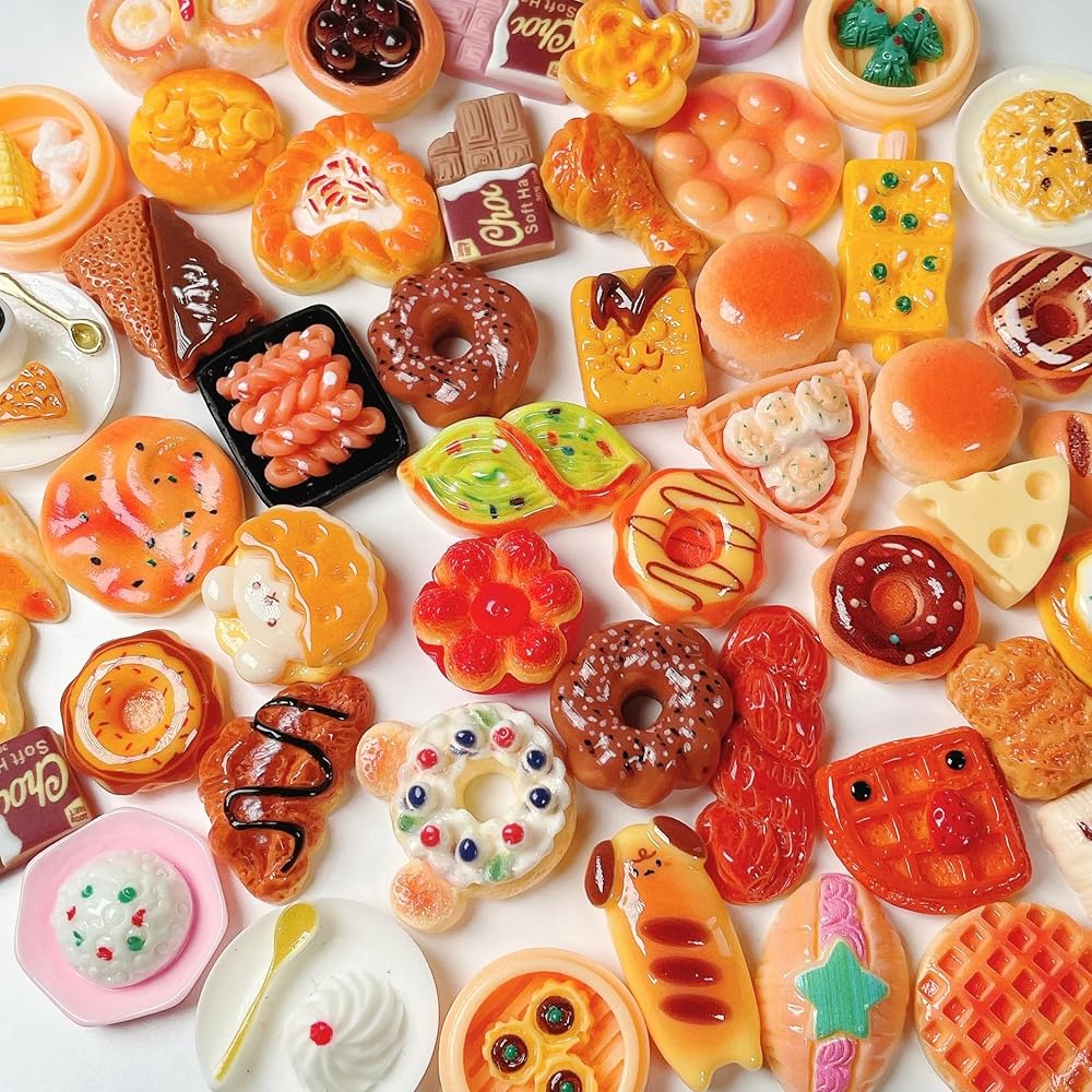 ミニチュアフード 40個 / 50個セット ドールハウス デコパーツ アクセサリー レジン DIY ハンドメイド ..