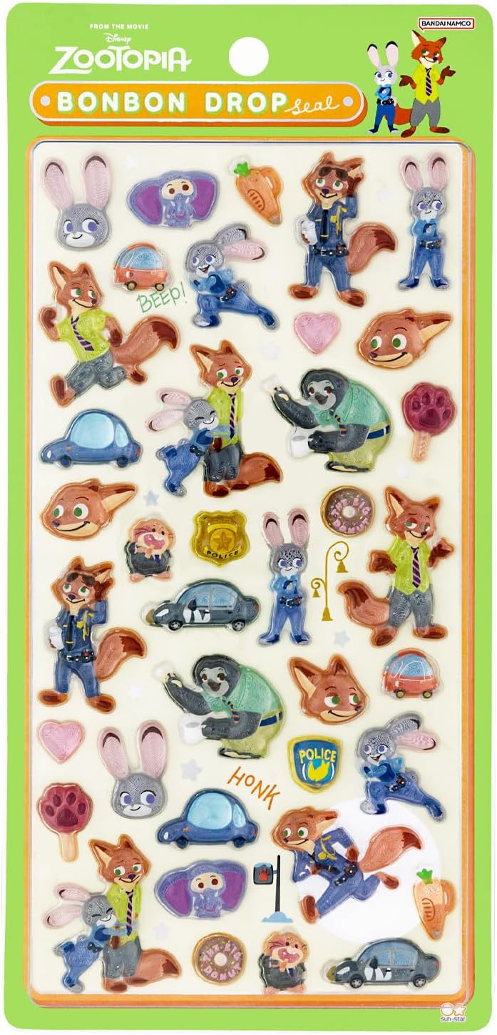 何度でも購入OK！【正規品　新品】サンスター文具 ディズニー シール ボンボンドロップシール ズートピア S8812071