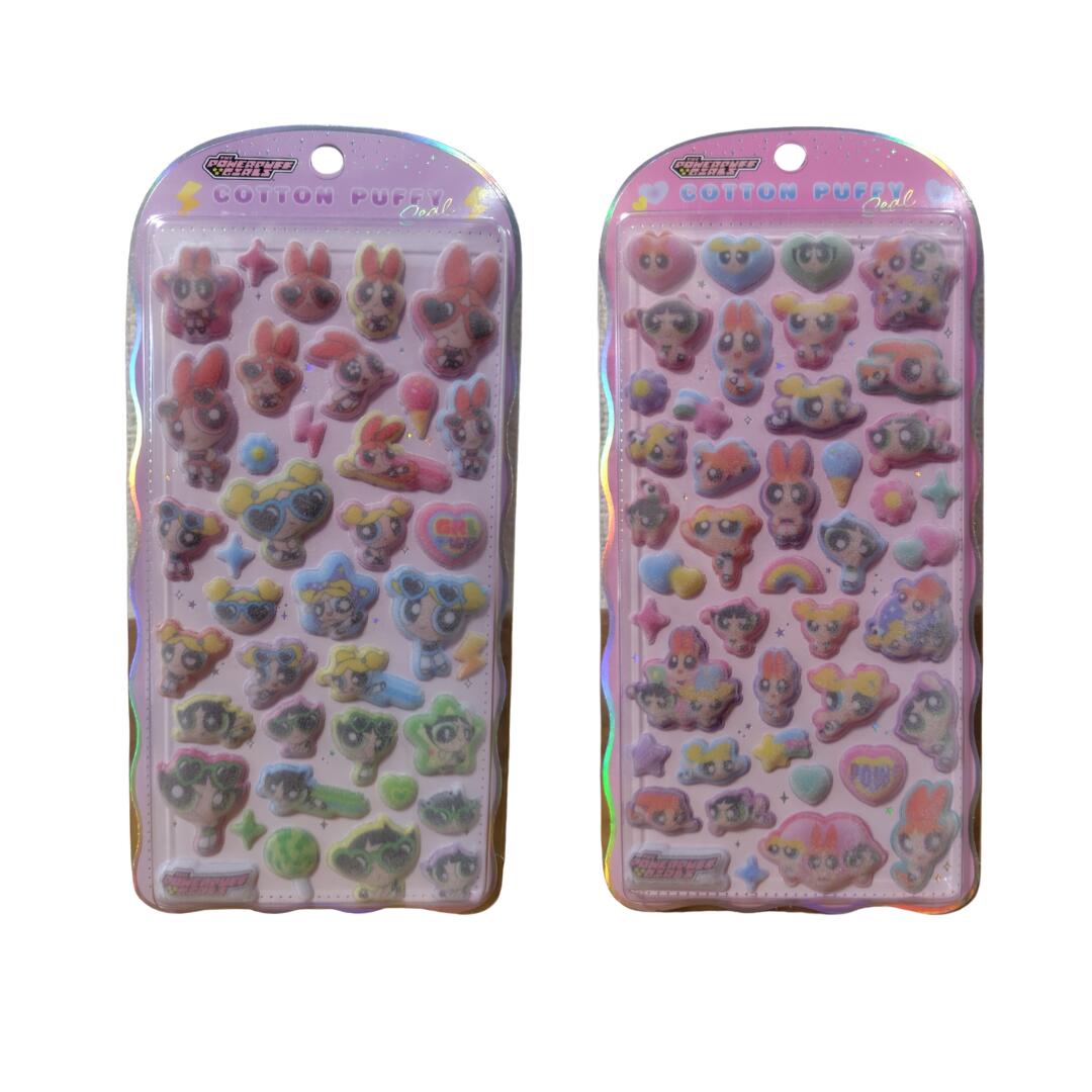 【パワパフ　2枚】コットンパフィー パワパフシール ぷっくり 立体 ふわふわ COTTON PUFFY クラックス CRUX 痛バ 推し活 デコシール【パワパフ 2枚】