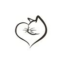 キャット ハート ステッカー 猫 にゃんこ カスタム カー バイク CAT HEART