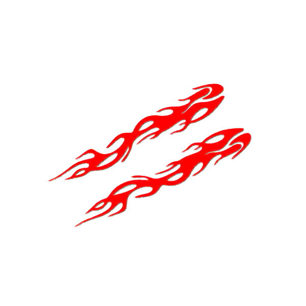 ストレートファイア 左右セット ステッカー 炎 バイク カウル カスタム FIRE