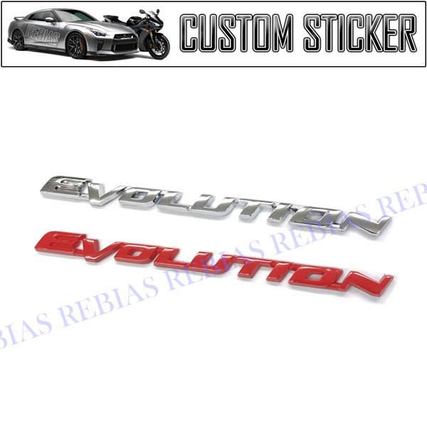 【メール便対応可能】EVOLUTION エンブレム ステッカー エボリューション カスタム パーツ ランサー カー用品