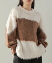 Bab バブ シャギー配色ニットトップス トップス レディース 秋冬(4)