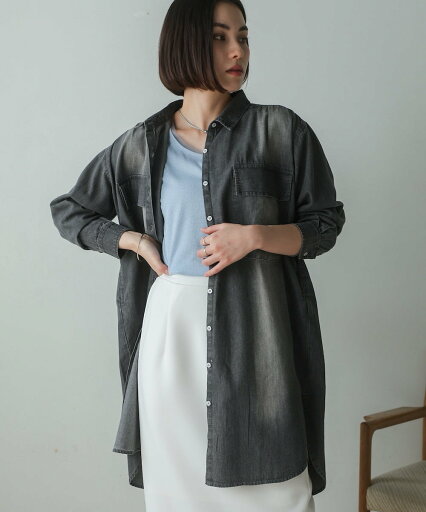 Bou Jeloud ブージュルード 4ozデニムシャツチュニック トップス レディース Bou Jeloud ブージュルード 4ozデニムシャツチュニック トップス レディース