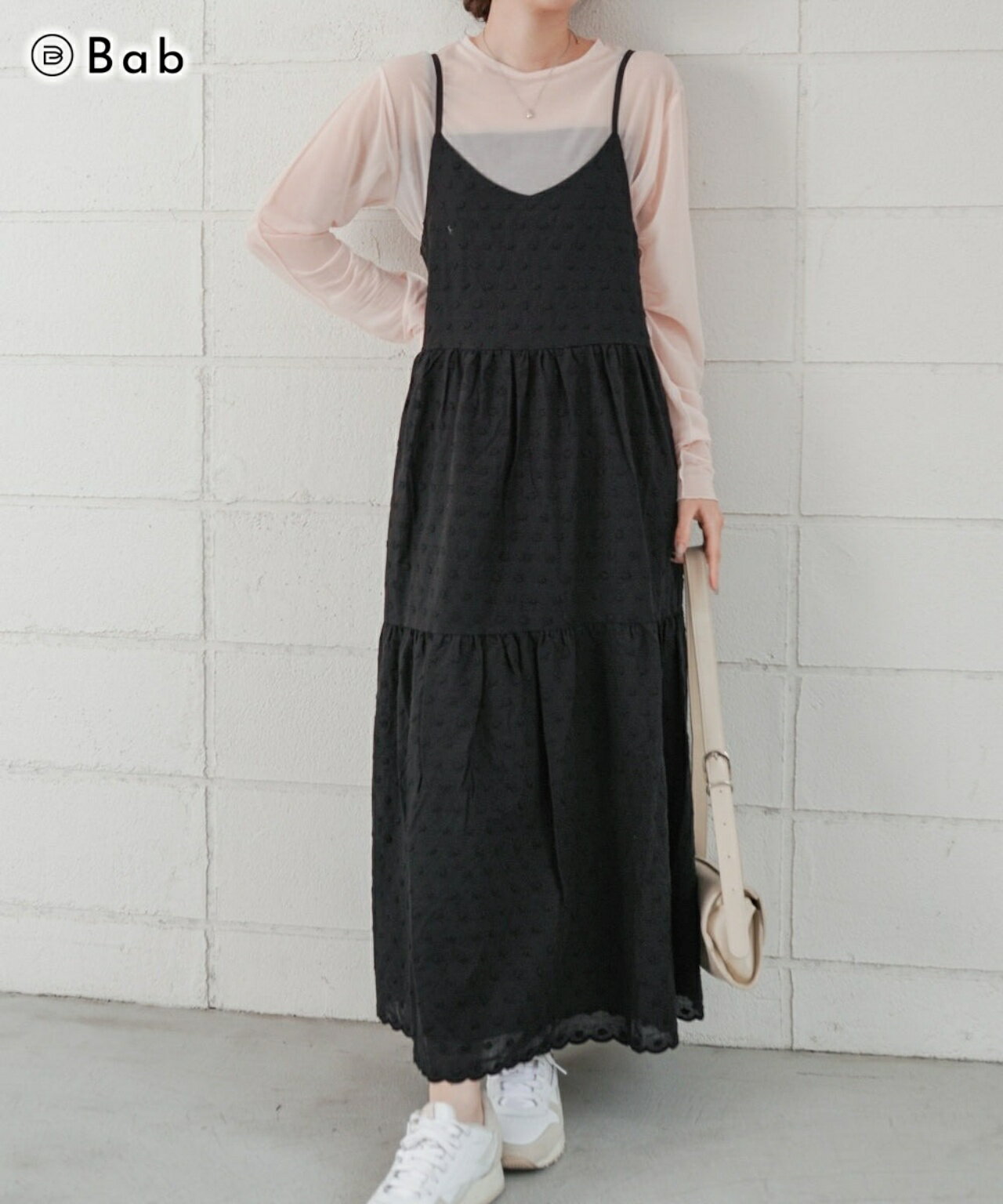 【30%OFF★11月26日9:59まで】Bab バブ ドットティアードキャミワンピース ワンピース レディース きれいめ おしゃれ 通勤 オフィス 20代 30代 40代 50代 60代