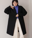 Bou Jeloud ブージュルード ウールライクノーカラーコート レディース