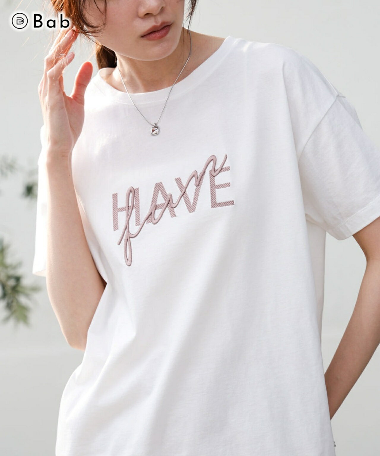 樂天商城 - Bab バブ ロゴ刺繍デザインtシャツ トップス レディース 春夏 きれいめ おしゃれ 通勤 オフィス 20代 30代 40代 50代 60代