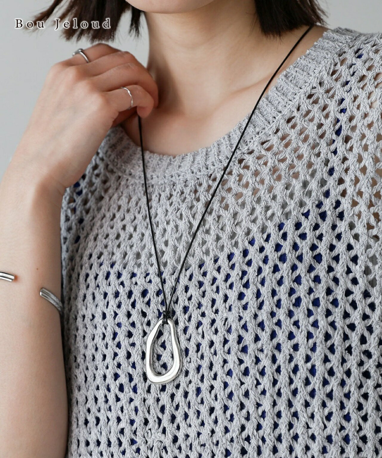 【20%OFF★11月26日9:59まで】Bou Jeloud ブージュルード ドロップフレームネックレス アクセサリー レ..