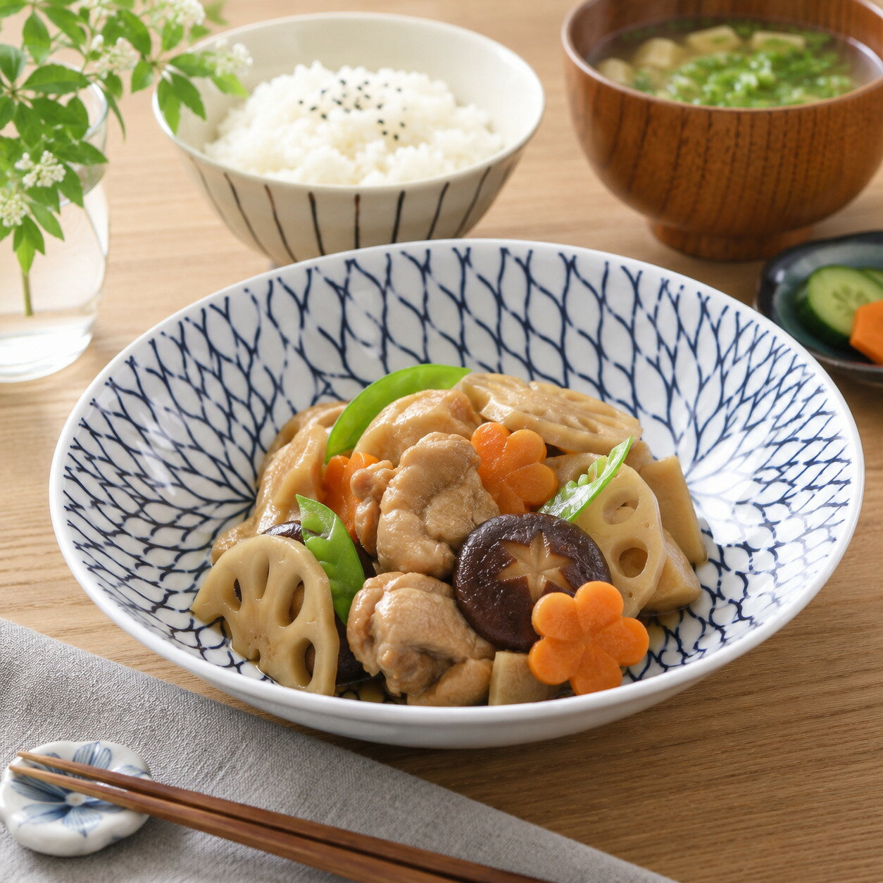 Rakuten - 波佐見焼 カレー・パスタ皿 フルージュ 22.5cm 深皿 オーバル ボウル プレート 盛り鉢 花柄 ボタニカル 白磁