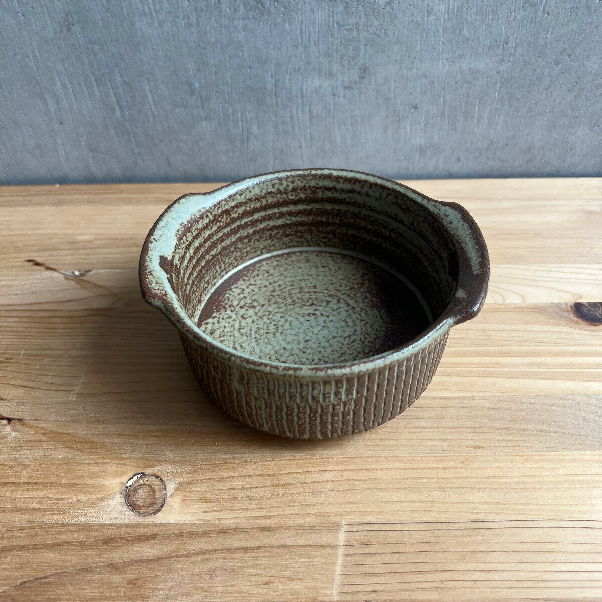 小石原焼 グラタン皿 (M) 飛鉋 灰釉 カネハ窯 陶器 器 和食器 かわいい 可愛い おしゃれ 灰のサムネイル