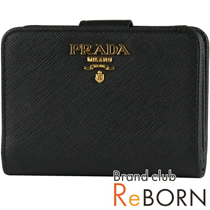 【新品同様品 - ほぼ新品】PRADA/プラダ　サフィアーノ マルチカラー 二つ折財布　SAFFIANO MULTIC（サフィアーノカーフ）　NERO+IBISCO（ブラック+マルチカラー）　1ML018【安心保証付】【鑑定済】【中古】のサムネイル
