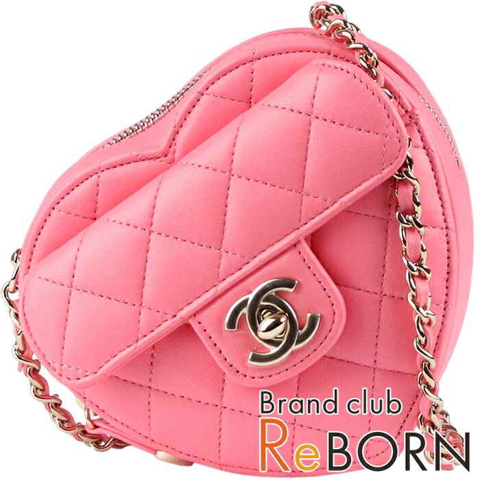 【未使用品】CHANEL/シャネル　ハート マトラッセ ミニ チェーンショルダーバッグ　ラムスキン　ピンク×ゴールド金具　AP2784　32番台【安心保証付】【鑑定済】のサムネイル