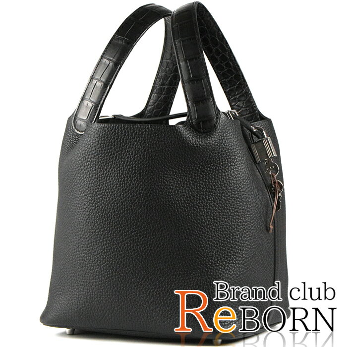 【未使用品】エルメス/HERMES　ピコタン ロックMM 22 タッチ（ハンドバッグ）　トリヨンクレマンス×クロコダイル アリゲーターマット　ブラック×シルバー金具　Z刻印（2021年製）【全品鑑定済】【安心保証】のサムネイル