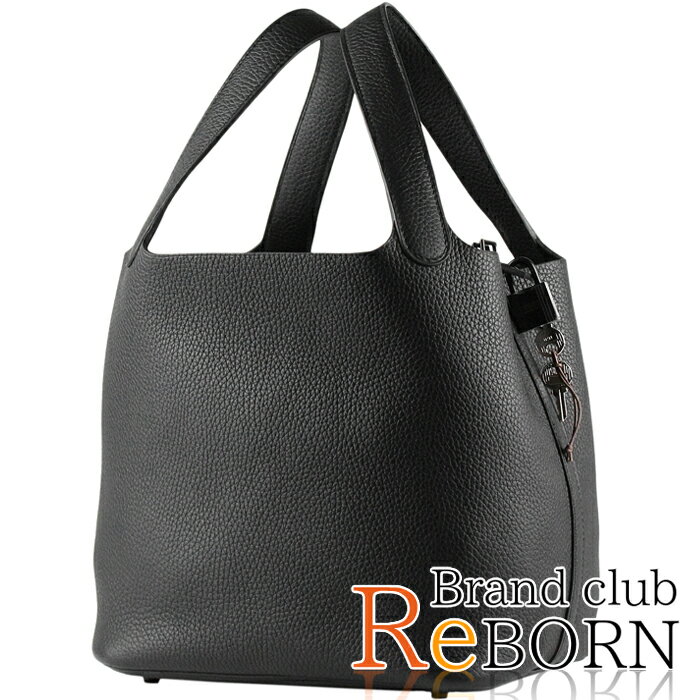 【未使用品】エルメス 　ピコタン ロックMM 22 モノクローム（ハンドバッグ）　トリヨンクレマンス　ソーブラック×マットブラック金具　Z刻印（2021年製）【全品鑑定済】【安心保証】のサムネイル