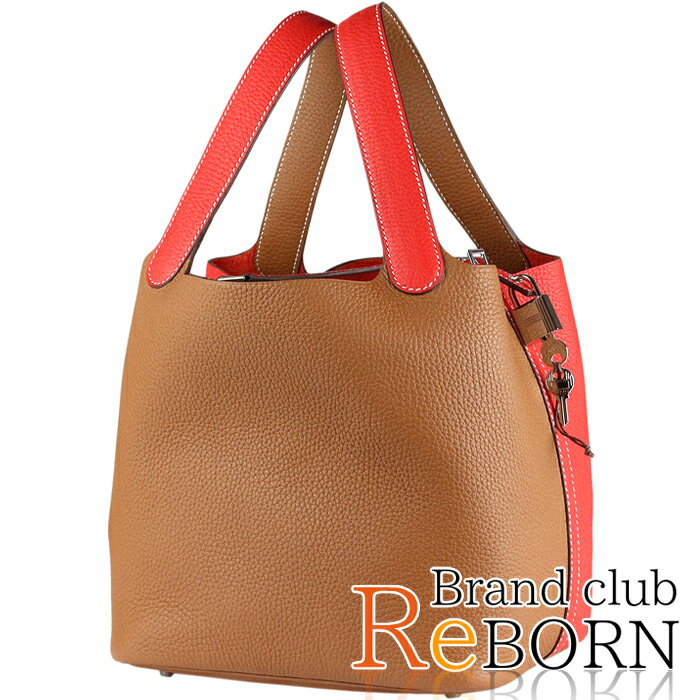 【新品同様品 - ほぼ新品】HERMES/エルメス　ピコタン ロックMM 22 カザック（ハンドバッグ）　トリヨンクレマンス　ルージュクー×ゴールド×シルバー金具　Y刻印【安心保証付】【鑑定済】【中古】のサムネイル
