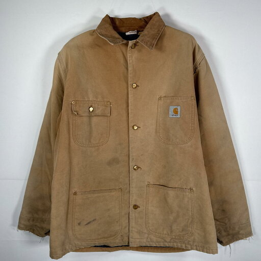 古着 90's/90年代 カーハート Carhartt ダック カバーオール ブランケットライナー ジャケット ベージュ メンズ 【中古】 古着 90's/90年代 カーハート Carhartt ダック カバーオール ブランケットライナー ジャケット ベージュ メンズ 【中古】