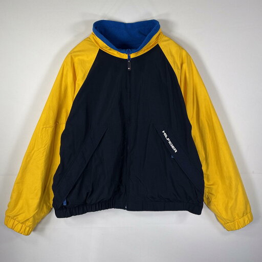 古着 90's/90年代 トミーヒルフィガー TOMMY HILFIGER ナイロンジャケット リバーシブル フリース XXL イエロー メンズ 【中古】 古着 90's/90年代 トミーヒルフィガー TOMMY HILFIGER ナイロンジャケット リバーシブル フリース XXL イエロー メンズ 【中古】