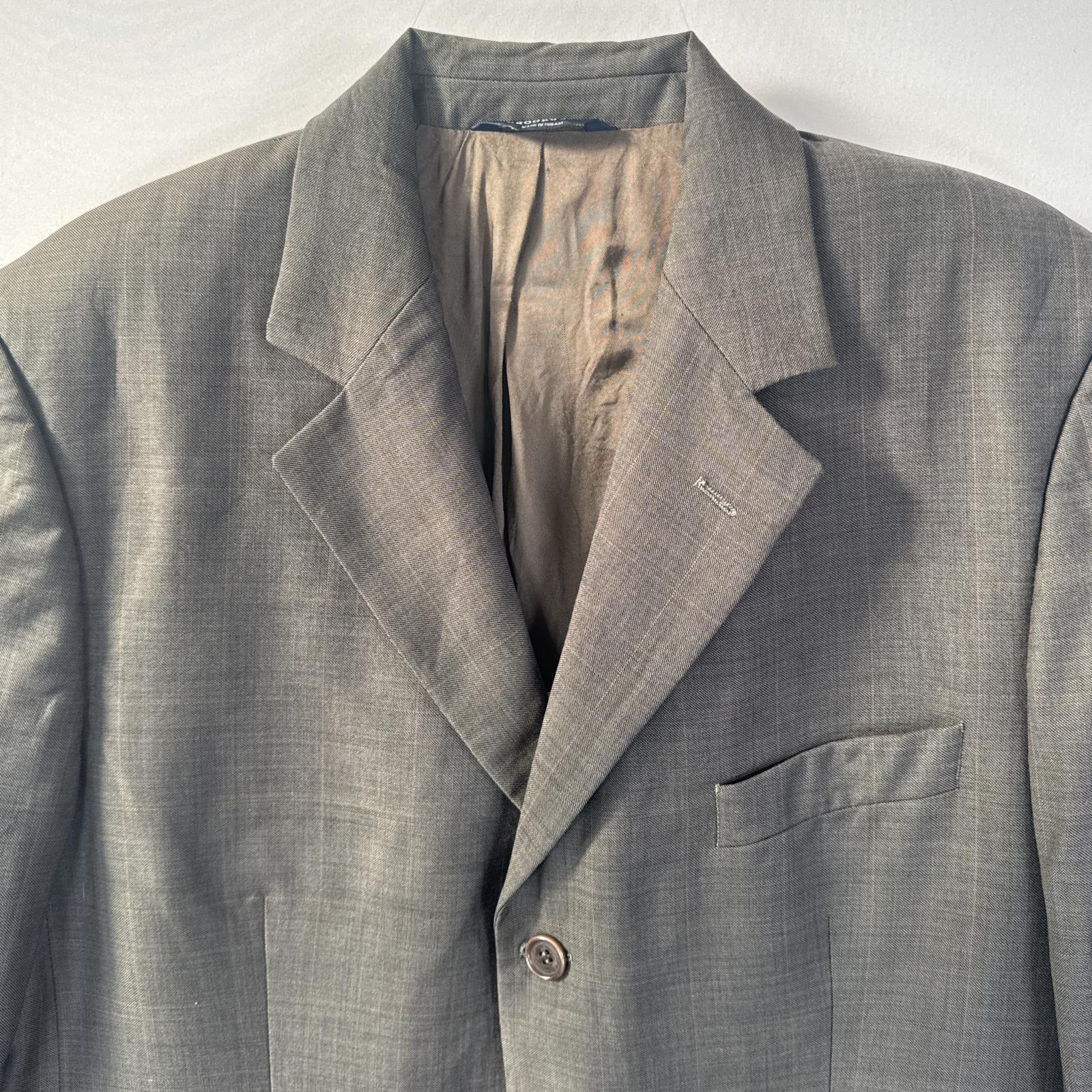 古着 ブルックス Brooks テーラードジャケット ブレザー 346 スーツ 大きいサイズ グレー チェック メンズ 【中古】