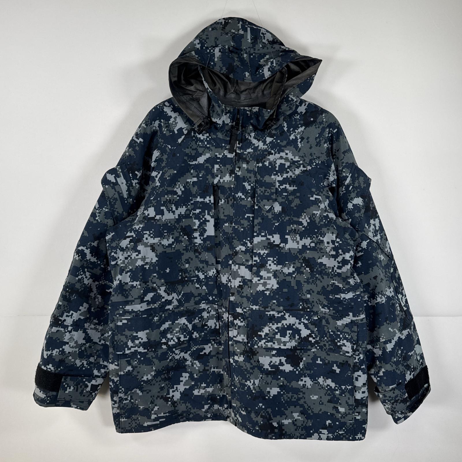 古着 ミリタリージャケット ECWCS GORE-TEX ブルーデジタル ゴアテックスパーカー デジカモ 米軍 実物 medium Xshort ネイビー メンズ 【中古】
