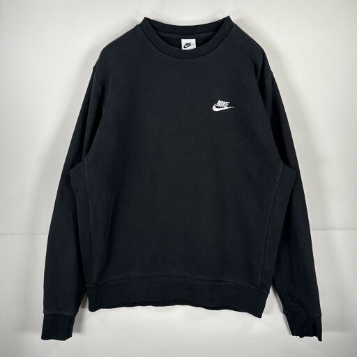 古着 ナイキ NIKE 長袖 スウェット ワンポイント スウッシュ ロゴ 刺繍 クルーネック トレーナー M ブラック 無地 メンズ 【中古】 古着 ナイキ NIKE 長袖 スウェット ワンポイント スウッシュ ロゴ 刺繍 クルーネック トレーナー M ブラック 無地 メンズ 【中古】