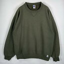 古着 90's/90年代 ラッセル Russell USA製 長袖 スウェット クルーネック USA製 カーキ トレーナー L オリーブグリーン 無地 メンズ 【中古】(4)