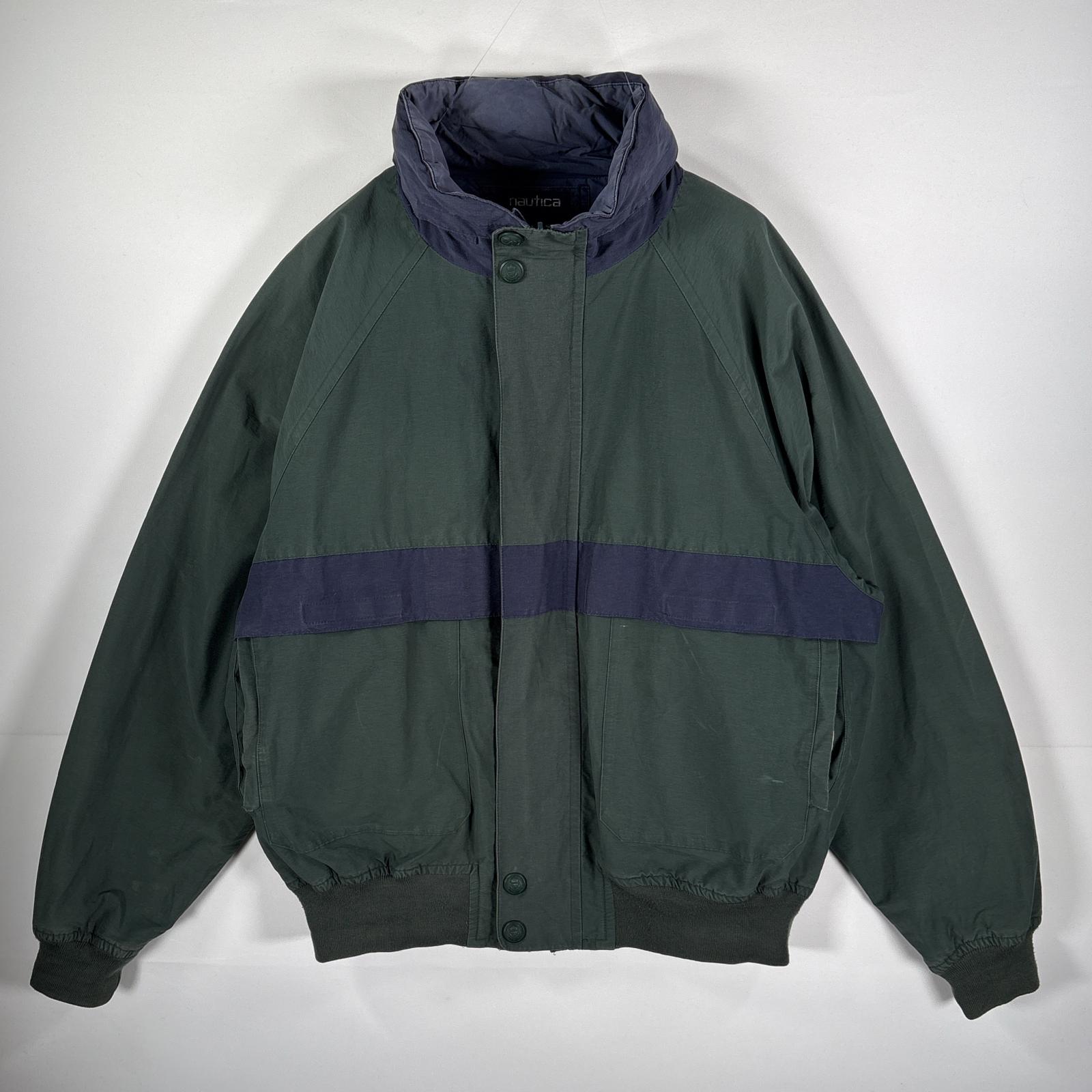 古着 90's/90年代 ノーティカ NAUTICA セーリングジャケット リバーシブル ビッグサイズ XXL グリーン メンズ 【中古】