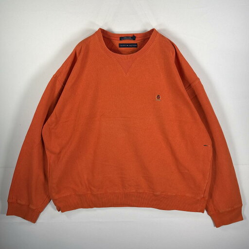 古着 トミーヒルフィガー TOMMY HILFIGER スウェット クルーネック 両Vガゼット ボックスシルエット XXL オレンジ メンズ 【中古】 古着 トミーヒルフィガー TOMMY HILFIGER スウェット クルーネック 両Vガゼット ボックスシルエット XXL オレンジ メンズ 【中古】
